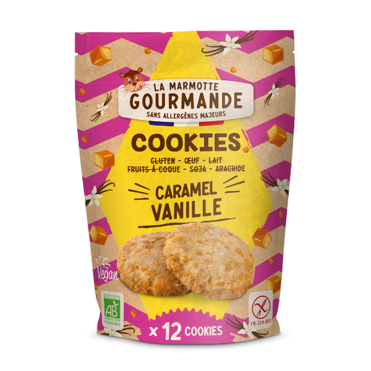 La Marmotte Gourmande -- DDM 20.05.2025 Cookies caramel vanille sans allergène - 150 g