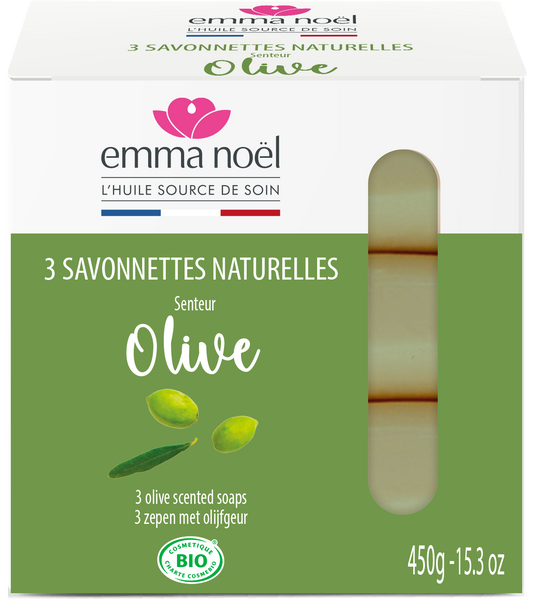 Emma Noël -- Savonnettes olive bio - 3 x 150 g