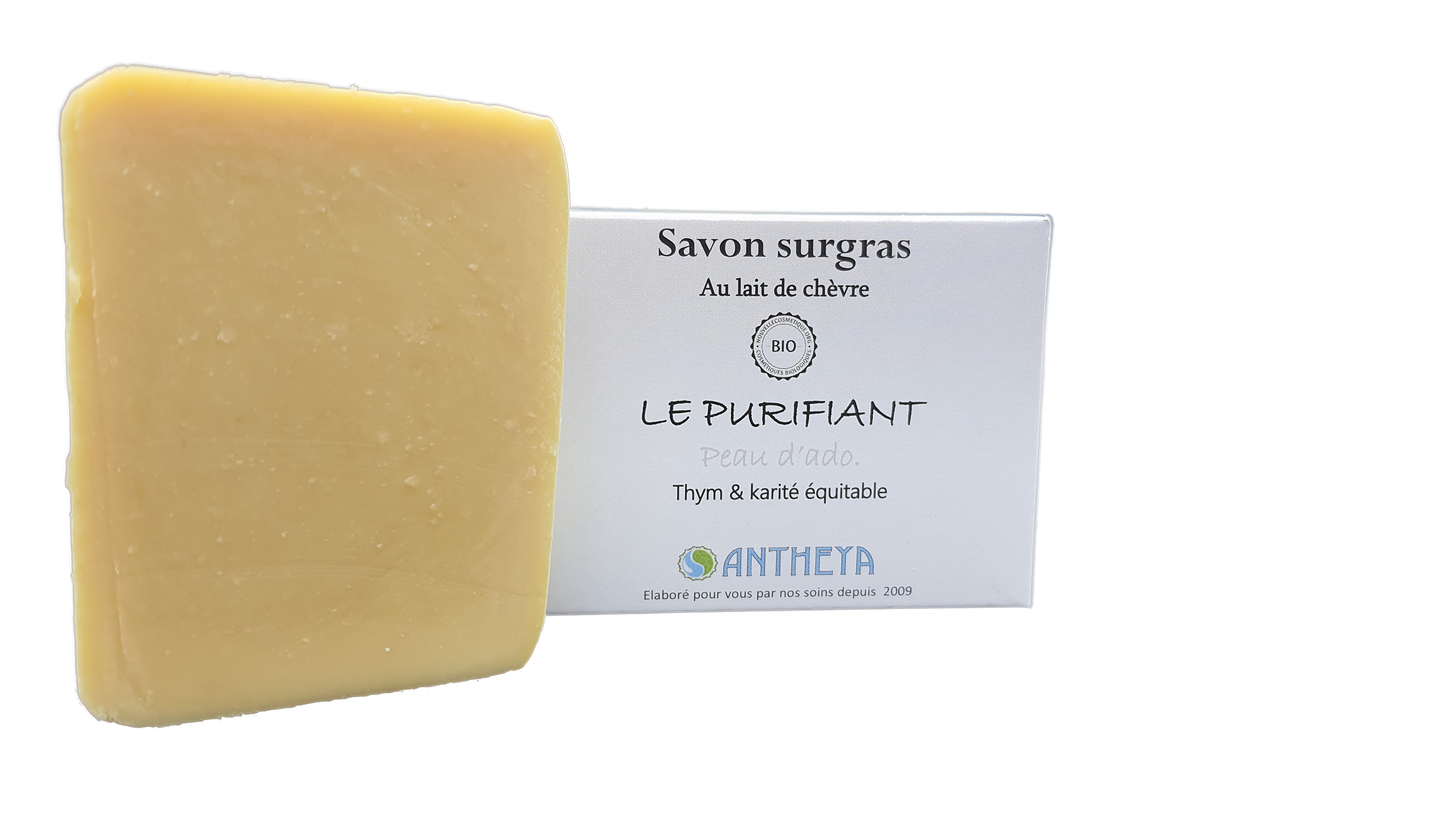 Antheya -- Savon lait de chèvre - purifiant adolescents (boîte) - 100 g